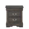 Dark Gray Wooden 2 Drawer Nightstand - Image 3