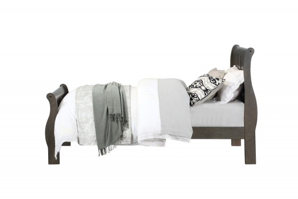 41" X 85" X 47" Dark Gray Wood Twin Bed - Image 2