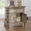 18" X 30" X 29" Antique Champagne Wood Poly Resin Nightstand wWooden Top - Image 2