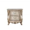 Antique White Wood Nightstand with 2 Drawers and Marble Top - Image 2