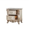 Antique White Wood Nightstand with 2 Drawers and Marble Top - Image 3