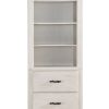 14" X 24" X 78" Weathered White Washed Gray Wood Bookcase