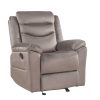 37" X 35" X 42" Velvet  Upholstery Metal Reclining Mechanism Glider Recliner
