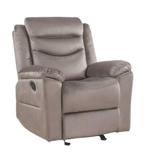 37" X 35" X 42" Velvet  Upholstery Metal Reclining Mechanism Glider Recliner