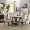 28" X 24" X 43" Beige Linen Weathered Espresso Wood Upholstery Arm Chair (Set-2) - Image 2