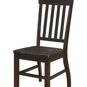 Set Of 2 Dining Chairs Rustic Walnut Acacia Legs Seat Ladder Back