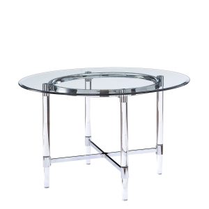 48" Striking Round Glass and Acrylic Dining Table