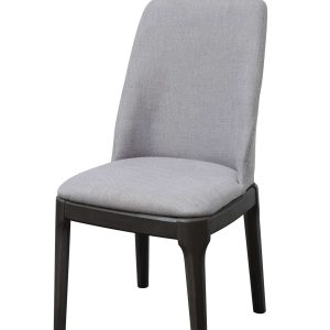 23" X 21" X 39" Light Gray Linen Upholstered Seat and Oak Wood Side Chair