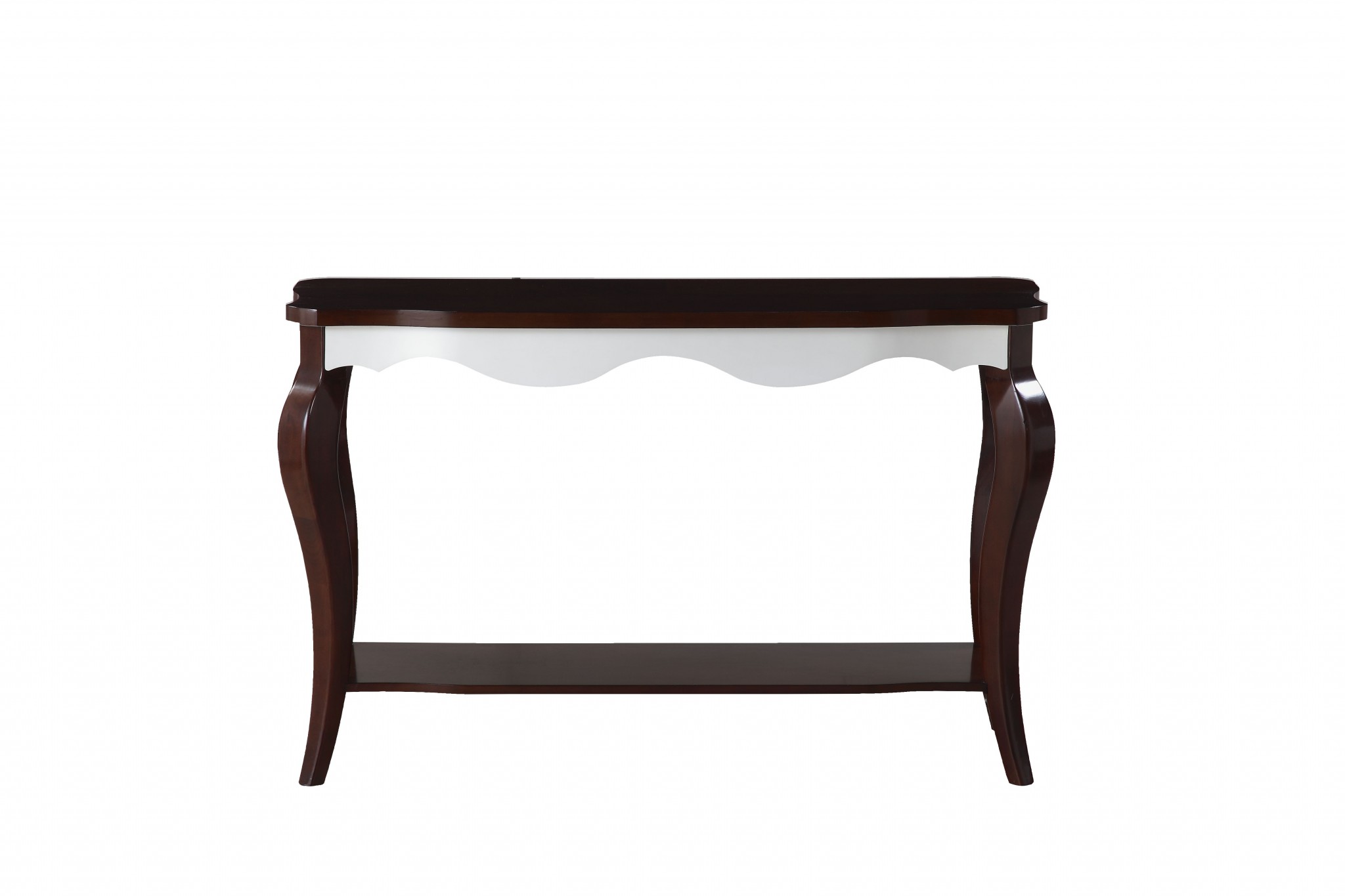 17" X 48" X 30" Walnut White Wood Sofa Table - Image 3
