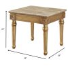 26" X 26" X 24" Marble Antique Gold Wood End Table - Image 4