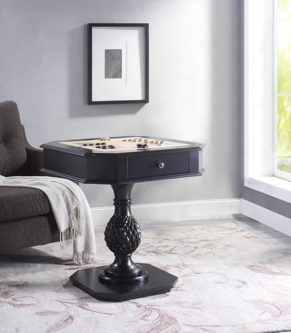 28" X 28" X 30" Black Wood Poly-Resin Game Table - Image 3