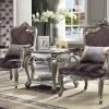 27" X 27" X 24" Antique Platinum Wood Poly-Resin End Table - Image 2