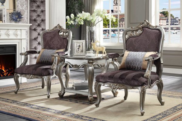 27" X 27" X 24" Antique Platinum Wood Poly-Resin End Table - Image 2