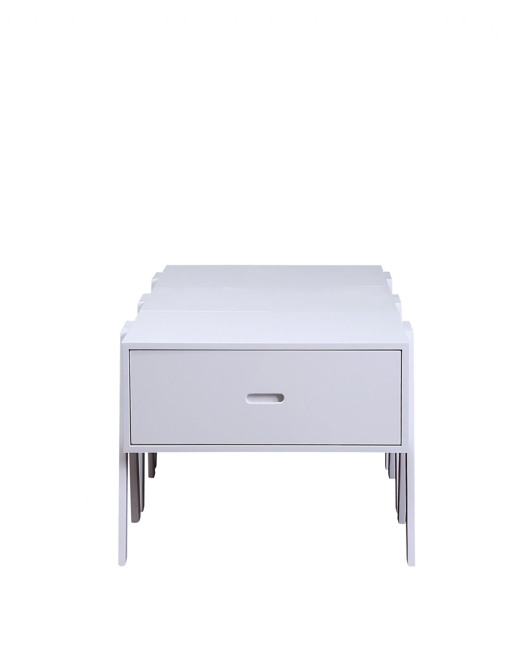 Sleek White Rectangular Convertible Coffee Table - Image 3