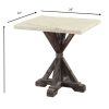 22" X 24" X 23" White Marble Weathered Espresso Wood End Table - Image 3