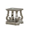 24" X 26" X 25" Antique Champagne Clear Glass Wood Poly-Resin End Table