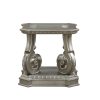 24" X 26" X 25" Antique Champagne Clear Glass Wood Poly-Resin End Table - Image 3