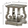 24" X 26" X 25" Antique Champagne Clear Glass Wood Poly-Resin End Table - Image 5