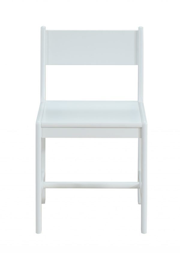 Classic White Wooden Stationary Chair - Image 2
