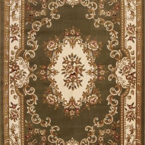 7' x 10'  Polypropylene Greenor Ivory Area Rug