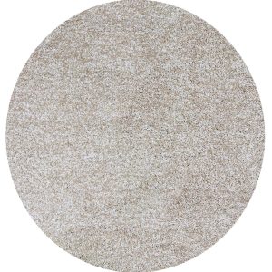 8' Round  Polyester Ivory  Heather Area Rug