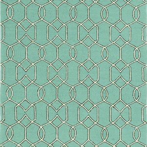 7'x10' Spa Green Hand Hooked UV Treated Trellis Indoor Outdoor Area Rug