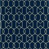 7'x10' Navy Blue Hand Hooked UV Treated Trellis Indoor Outdoor Area Rug