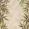 8'x10' Sand Beige Hand Hooked UV Treated Bordered Coastal Sea Grass Indoor Outdoor Area Rug