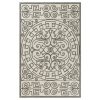 8'x10' Ivory Grey Hand Woven UV Treated Greek Key Medallion Indoor Outdoor Area Rug