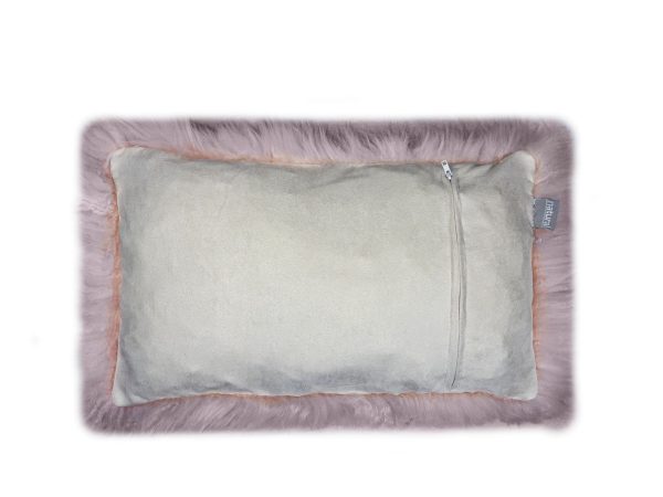 Set of Two Blush Genuine Sheepskin Lumbar Accent Pillows - Image 2