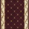 5' x 8' Red Fleur de Lis Diamond Bordered Indoor Area Rug