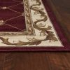 5' x 8' Red Fleur de Lis Diamond Bordered Indoor Area Rug - Image 4