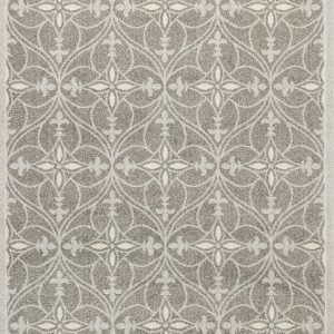 7'x10' Grey Machine Woven UV Treated Ogee Indoor Outdoor Area Rug