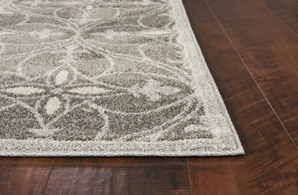 7'x10' Grey Machine Woven UV Treated Ogee Indoor Outdoor Area Rug - Image 4