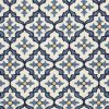 5' x 7' Ivory or Blue Geometric Mosaic Indoor Outdoor Area Rug