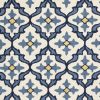 5' x 7' Ivory or Blue Geometric Mosaic Indoor Outdoor Area Rug - Image 3