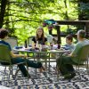5' x 7' Ivory or Blue Geometric Mosaic Indoor Outdoor Area Rug - Image 5