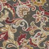 5'x8' Taupe Hand Hooked UV Treated Floral Indoor Outdoor Area Rug