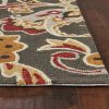 5'x8' Taupe Hand Hooked UV Treated Floral Indoor Outdoor Area Rug - Image 5