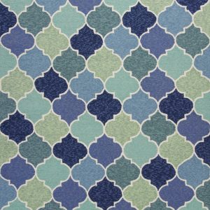 5'x8' Blue Hand Hooked UV Treated Quatrefoil Indoor Outdoor Area Rug
