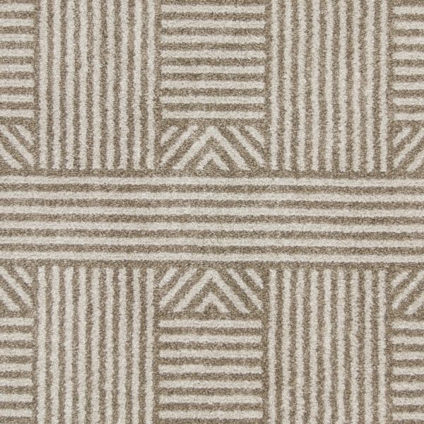 8'x11' Beige Machine Woven UV Treated Abstract Lines Indoor Outdoor Area Rug - Image 2