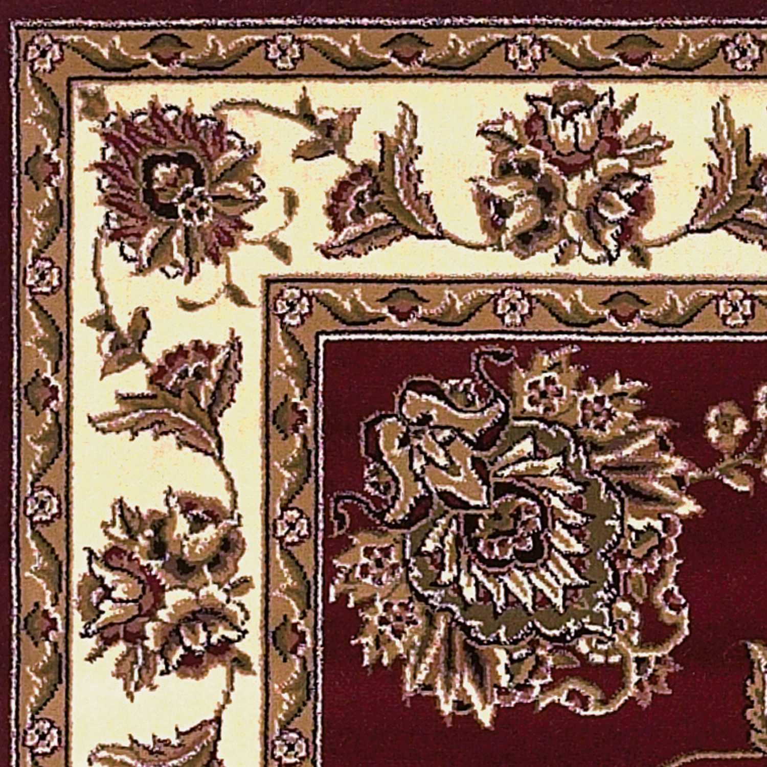 2'x3' Red Ivory Machine Woven Floral Traditional Indoor Accent Rug - Image 2