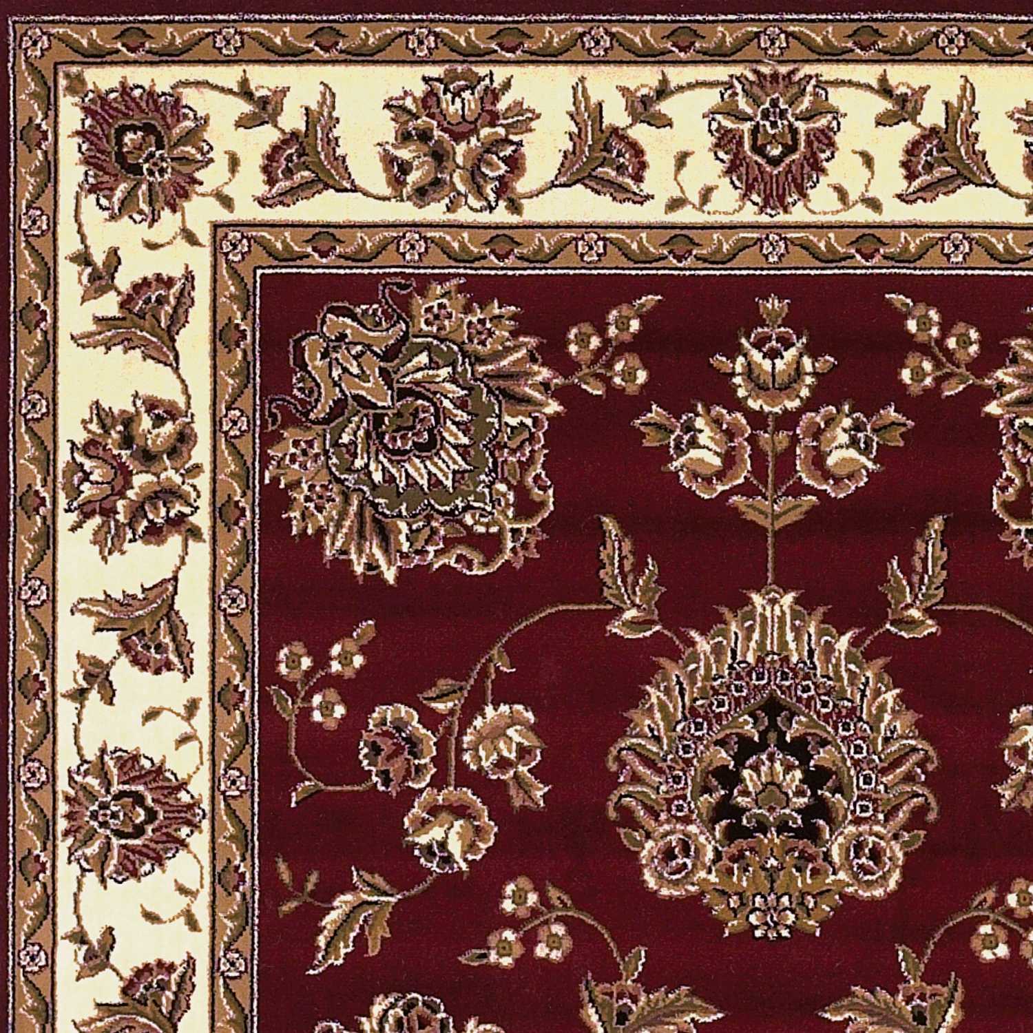 2'x3' Red Ivory Machine Woven Floral Traditional Indoor Accent Rug - Image 3