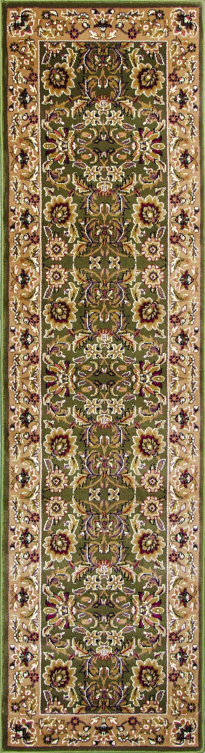 2'x3' Green Taupe Machine Woven Floral Traditional Indoor Accent Rug - Image 5