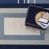 2'x3' Slate Navy Blue Hand Hooked UV Treated Bordered Indoor Outdoor Accent Rug - Image 5