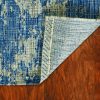 3'x5' Grey Denim Machine Woven UV Treated Abstract Brushstroke Indoor Outdoor Area Rug - Image 2
