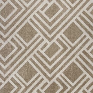 3'x5' Beige Machine Woven UV Treated Geometric Indoor Outdoor Area Rug