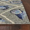 3'x5' Grey Hand Hooked UV Treated Coastal Sea Life Indoor Outdoor Area Rug - Image 5