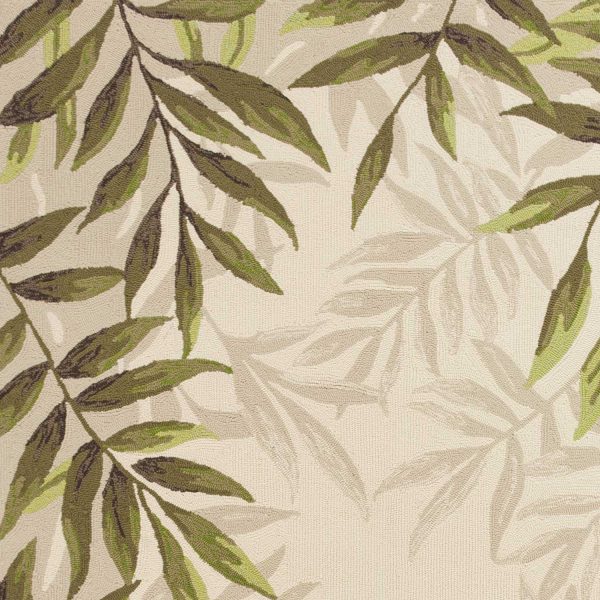 3'x5' Sand Beige Hand Hooked UV Treated Bordered Coastal Sea Grass Indoor Outdoor Area Rug - Image 3