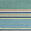 3'x5' Ocean Blue Hand Hooked UV Treated Awning Stripes Indoor Outdoor Area Rug - Image 3
